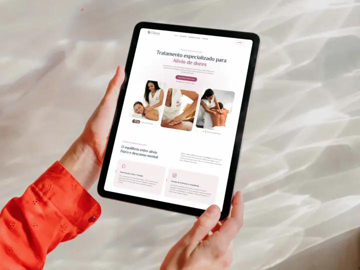 Site Eliana Massoterapeuta em tablet