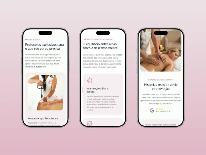 Site Eliana Massoterapeuta em smartphones