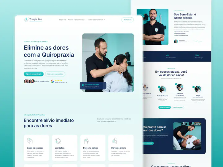 Página do site Clínica Terapia Zen