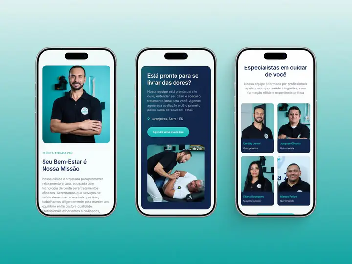 Pessoa acessando o site da Clínica Terapia Zen no celular